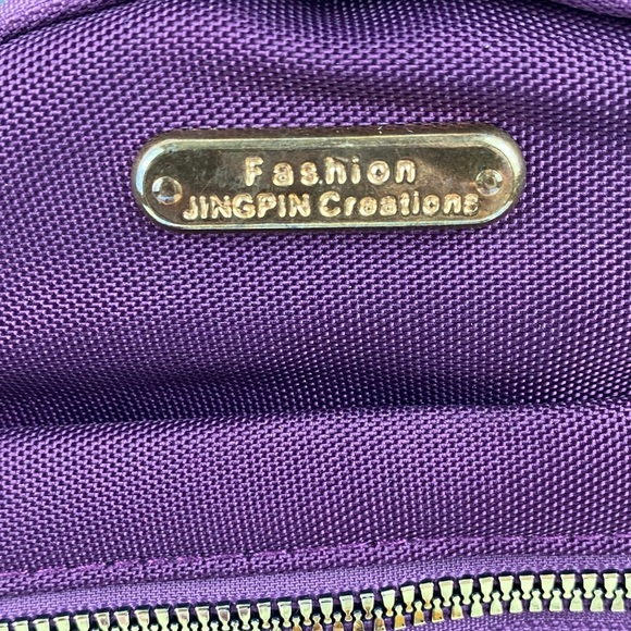 Purple Crossbody Sling Bag 5 Pockets by Jingpin Creations Cloth Purse - Picture 2 of 11